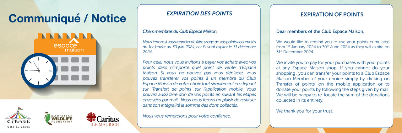 Notice - Expiration of points