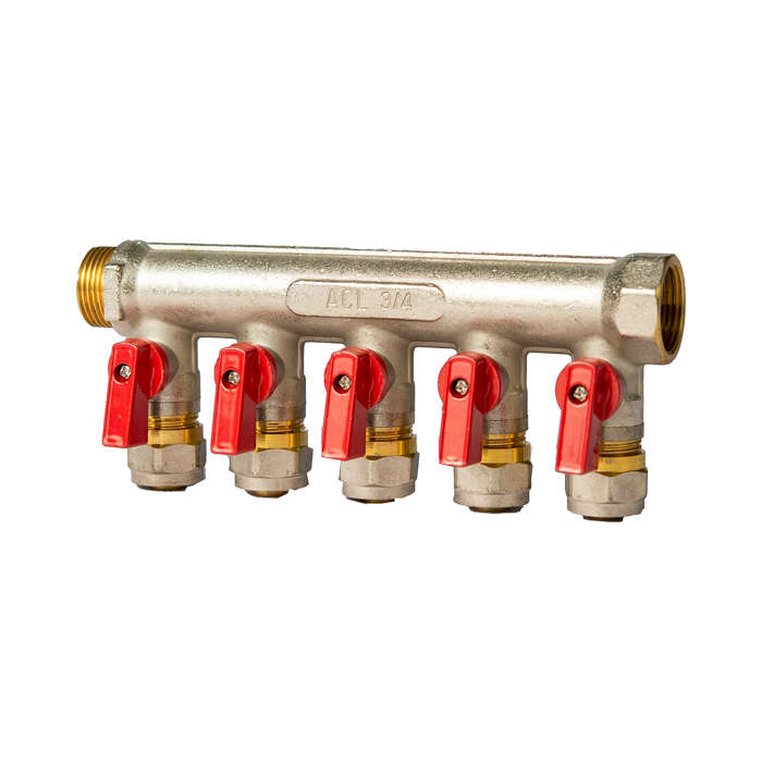 Espace Maison - Brass manifold Mf*16-5 Red